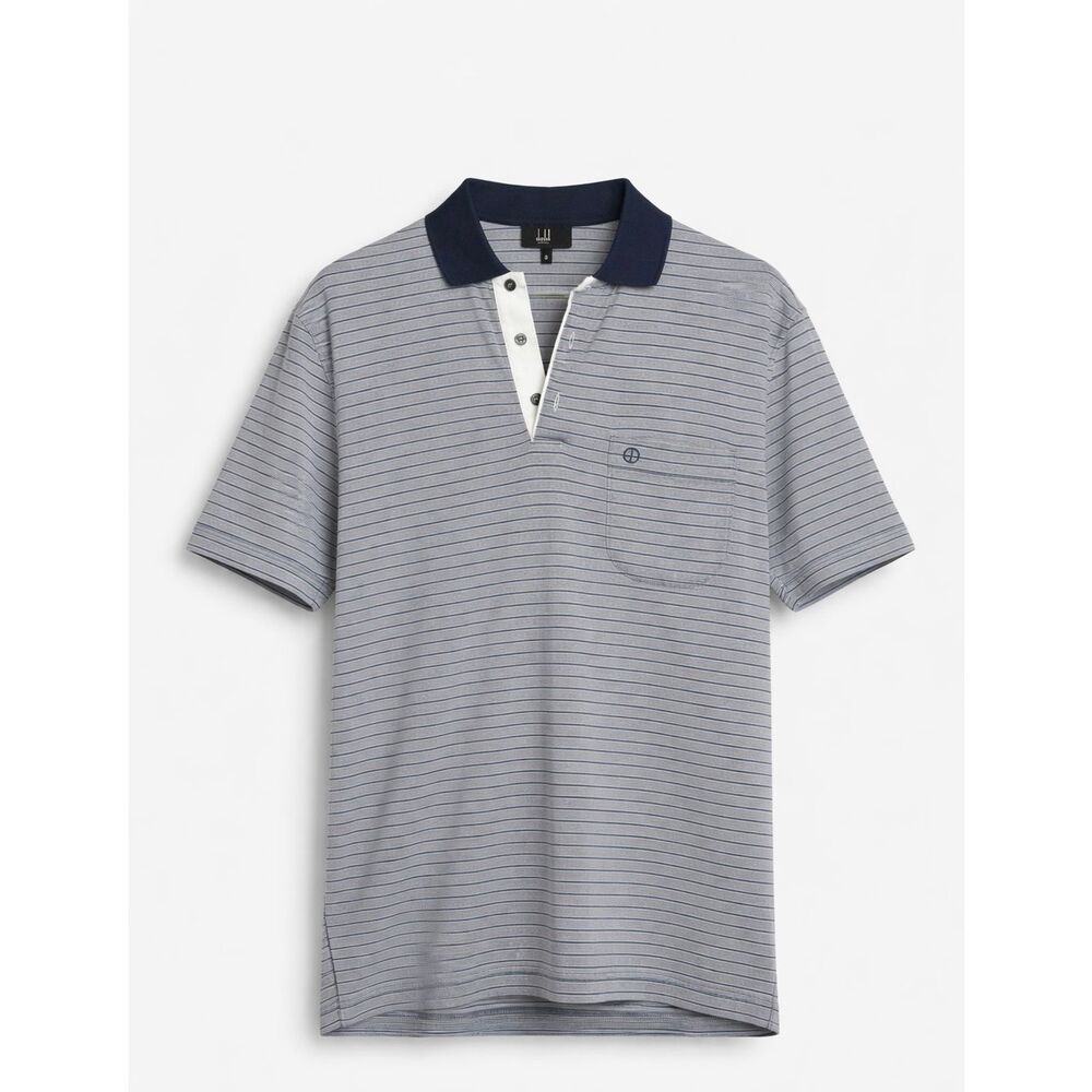 Dunhill Riviera Stripe Classic Polo Collar Short Sleeve Shirt Men's Small